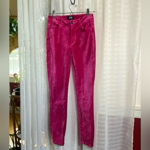 PAIGE HOXTON ULTRA SKINNY Velvet Jean Pants Size 27 Stretch Pink Muted Mauve - Picture 14 of 14